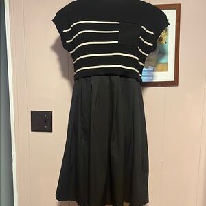 Cute Black and White Striped Dress